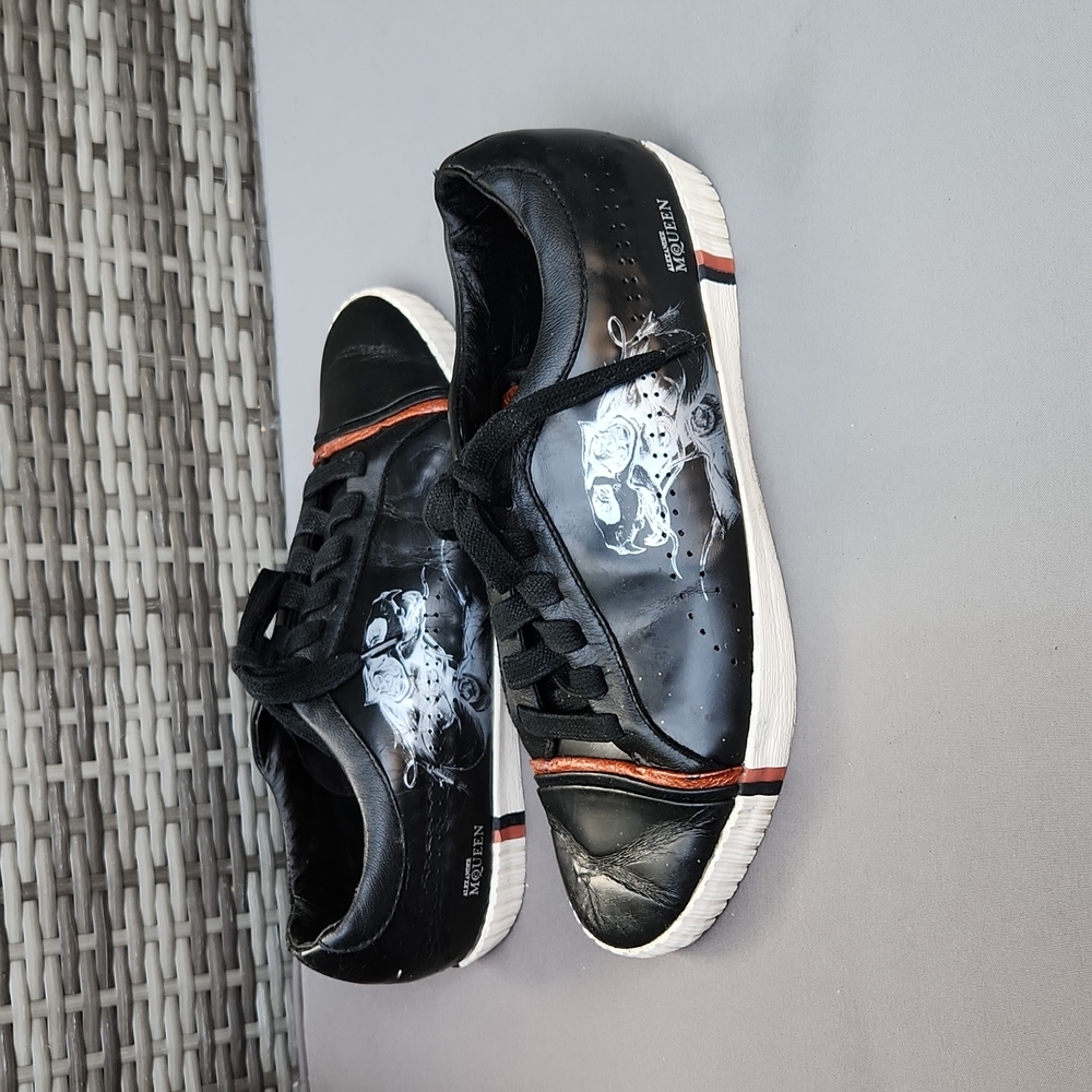 Alexander McQueen X PUMA black logo sneakers size 10 US